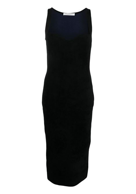 Black sweetheart-neck sleeveless dress - women